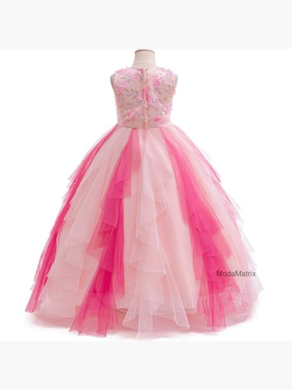 Flower Girl Dress Princess Pageant Tulle Gown Formal Occasion Sleeveless - Picture 4 of 7